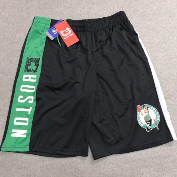 Boston Celtics Shorts Large Black Solid NBA Ultra Game 9" in NEW - Picture 1 of 10